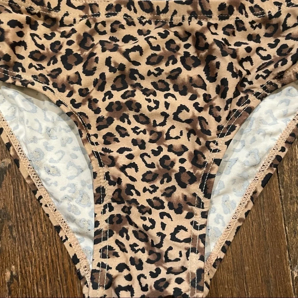 Flapdoodles cheetah and lace frill tankini size 5